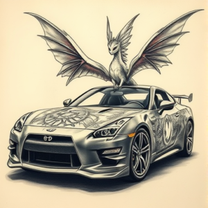 Fantasy Realism Car Tattoo