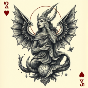 Fantasy Realism Card Tattoo