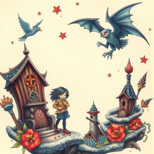 Fantasy Realism Cartoon Tattoo