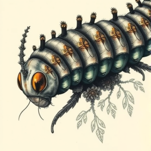 Fantasy Realism Caterpillar Tattoo