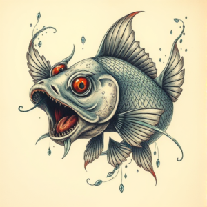 Fantasy Realism Catfish Tattoo