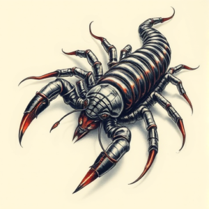 Fantasy Realism Centipede Tattoo