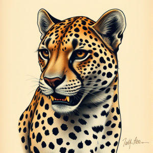 Fantasy Realism Cheetah Tattoo