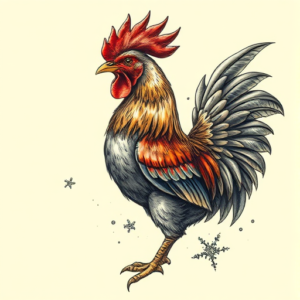 Fantasy Realism Chicken Tattoo