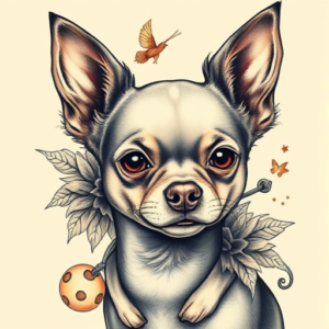 Fantasy Realism Chihuahua Tattoo