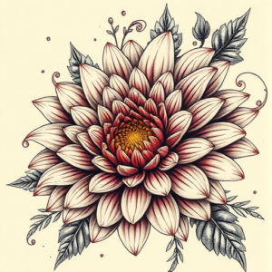 Fantasy Realism Chrysanthemum Tattoo