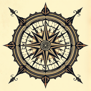 Fantasy Realism Compass Tattoo