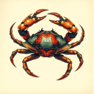 Fantasy Realism Crab Tattoo