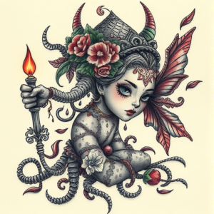 Fantasy Realism Crochet Tattoo