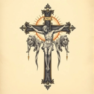 Fantasy Realism Crucifix Tattoo