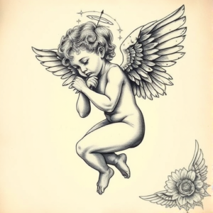 Fantasy Realism Cupid Tattoo