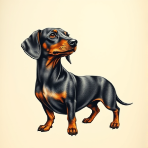 Fantasy Realism Dachshund Tattoo