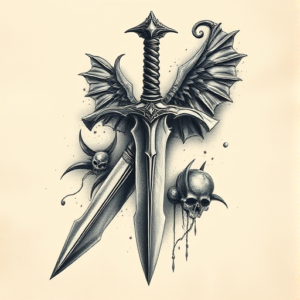 Fantasy Realism Dagger Tattoo
