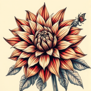 Fantasy Realism Dahlia Tattoo