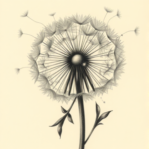 Fantasy Realism Dandelion Tattoo