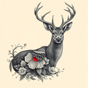 Fantasy Realism Deer Tattoo