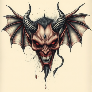 Fantasy Realism Devil Tattoo