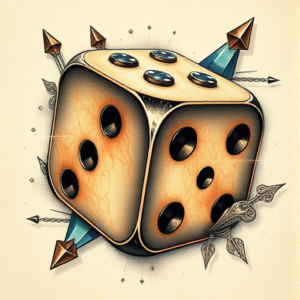Fantasy Realism Dice Tattoo