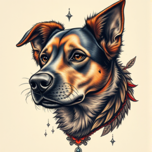 Fantasy Realism Dog Tattoo