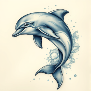 Fantasy Realism Dolphin Tattoo