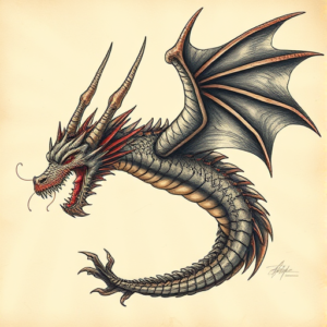 Fantasy Realism Dragon Tattoo