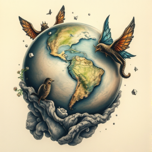 Fantasy Realism Earth Tattoo