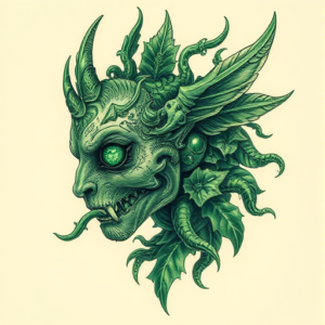 Fantasy Realism Emerald Tattoo