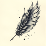 Fantasy Realism Feather Tattoo
