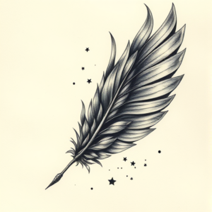 Fantasy Realism Feather Tattoo