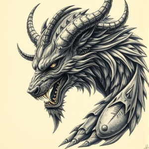 Fantasy Realism Fenrir Tattoo