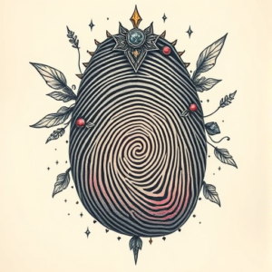 Fantasy Realism Fingerprint Tattoo