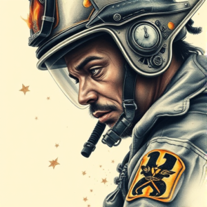 Fantasy Realism Firefighter Tattoo