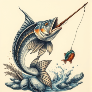 Fantasy Realism Fishing Tattoo