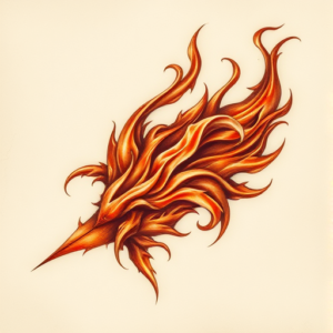 Fantasy Realism Flame Tattoo