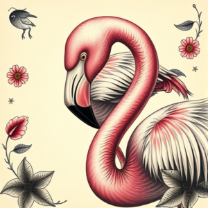 Fantasy Realism Flamingo Tattoo