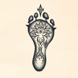 Fantasy Realism Footprint Tattoo