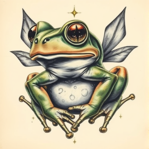 Fantasy Realism Frog Tattoo