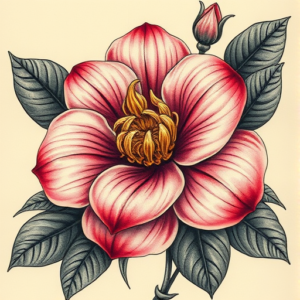Fantasy Realism Gardenia Tattoo
