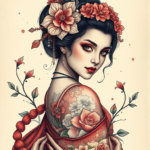 Fantasy Realism Geisha Tattoo