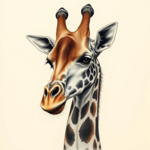 Fantasy Realism Giraffe Tattoo