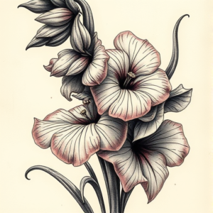 Fantasy Realism Gladiolus Tattoo