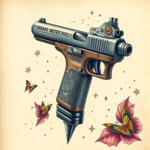 Fantasy Realism Glock Tattoo