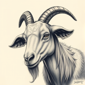 Fantasy Realism Goat Tattoo