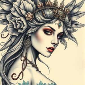 Fantasy Realism Goddess Tattoo