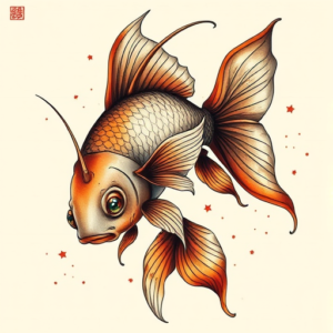 Fantasy Realism Goldfish Tattoo