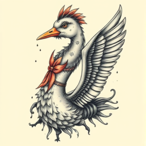 Fantasy Realism Goose Tattoo