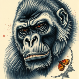 Fantasy Realism Gorilla Tattoo