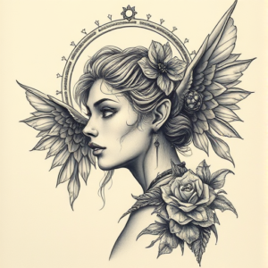 Fantasy Realism Halo Tattoo