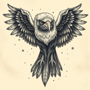 Fantasy Realism Hawk Tattoo