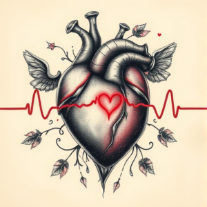 Fantasy Realism Heartbeat Tattoo